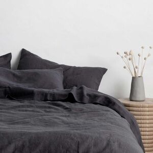 Cultiver European Linen Sheet Set-Queen/Slate Color